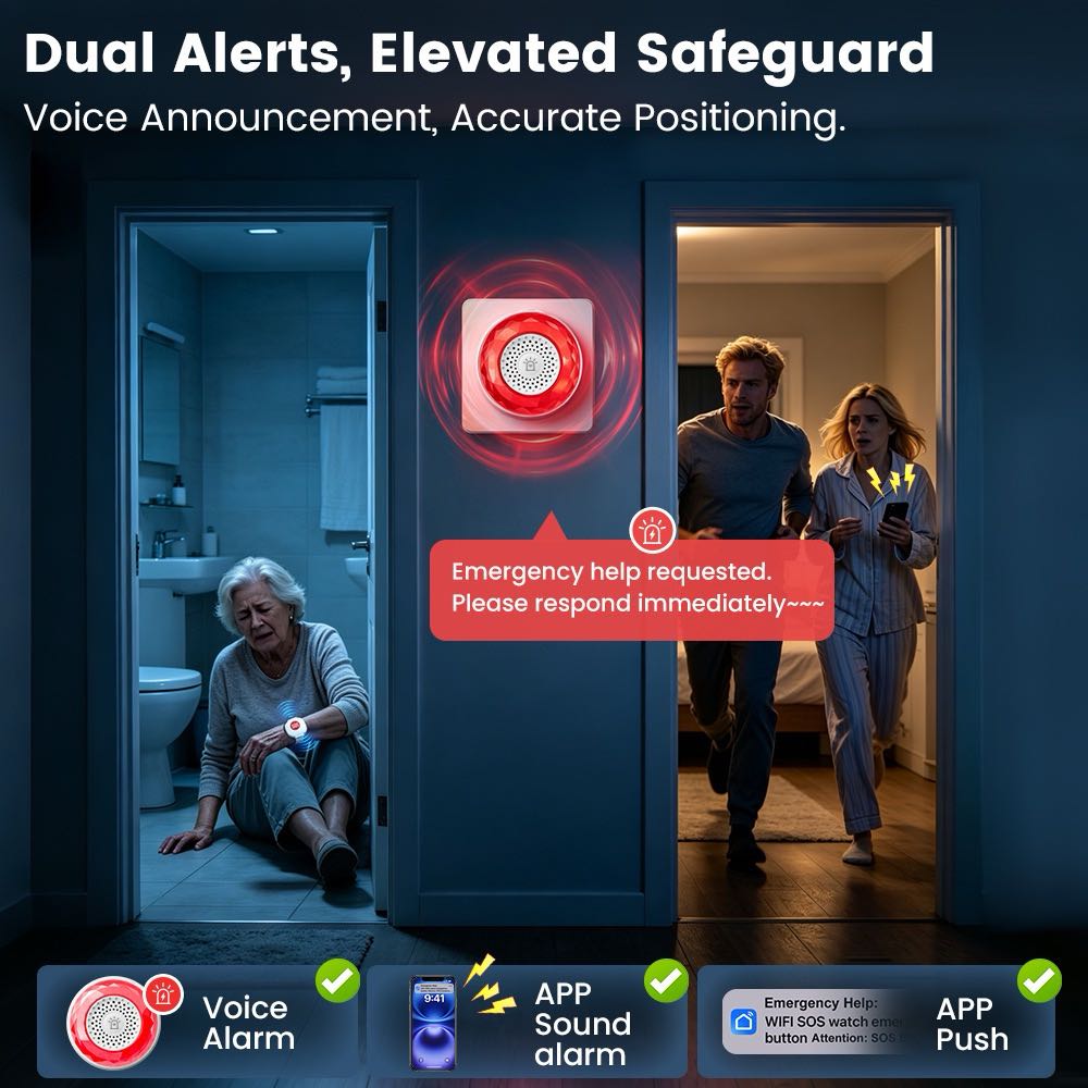 WiFi SOS Alert Bracelet | Wearable Help Button