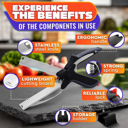2-in-1 Kitchen Scissors with Cutting Board