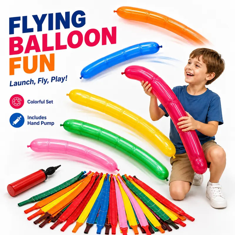 Rocket Balloons Flying Balloon Set with Hand Pump