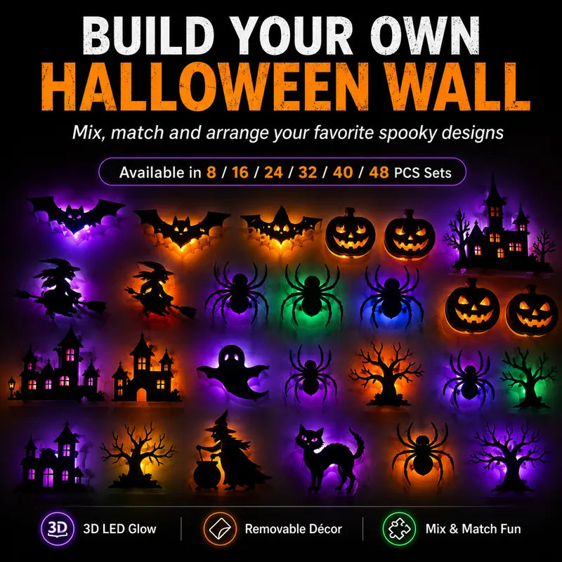 Halloween 3D LED Wall Light Set
