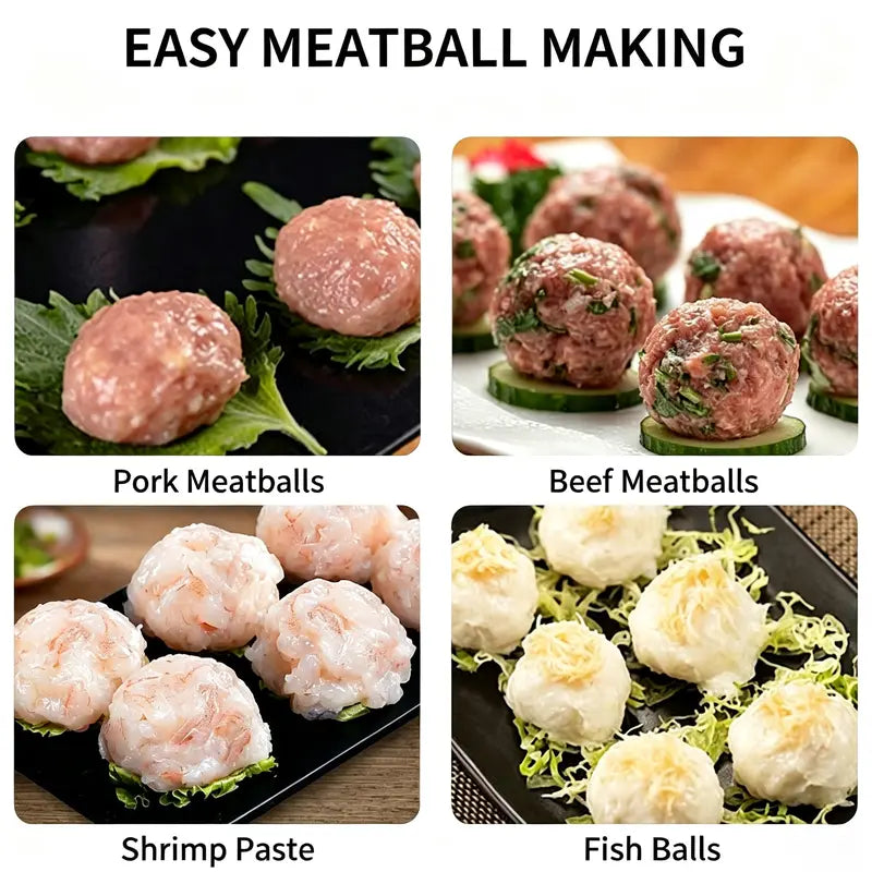 Stainless Steel Meatball Maker – 6 or 12 Holes, Manual & Easy to Clean