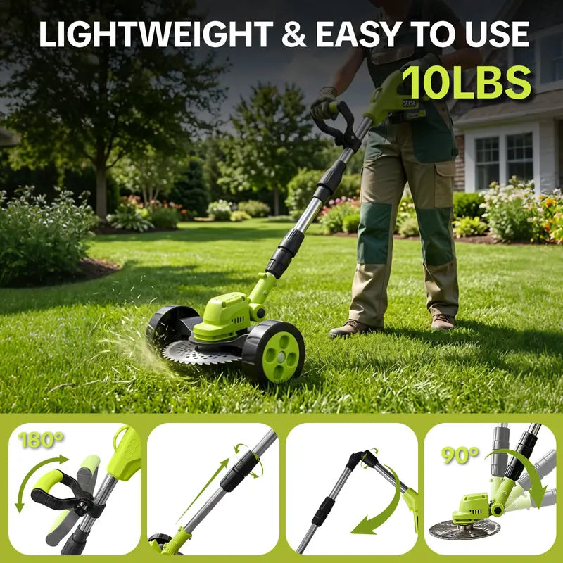 Cordless Lawn Mower, Garden Tool (Mower, Trimmer, Edger) with 2×21V Batteries