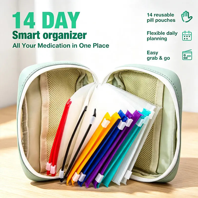 Waterproof Travel Pill Pouch Set (14 Pcs)