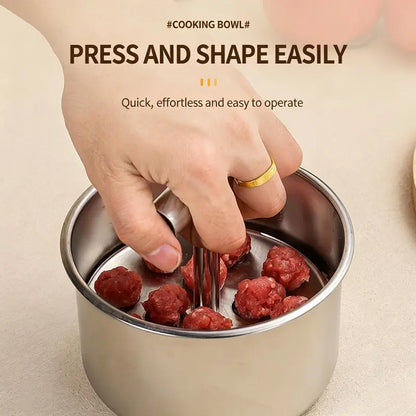 Stainless Steel Meatball Maker – 6 or 12 Holes, Manual & Easy to Clean