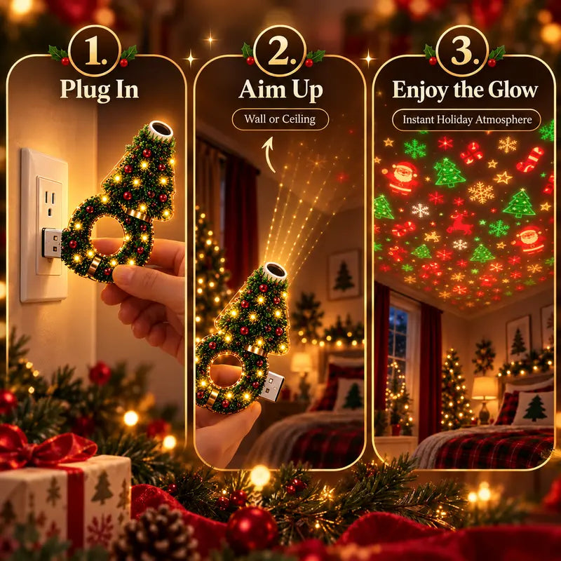 2026 USB Christmas Tree Projector Night Light