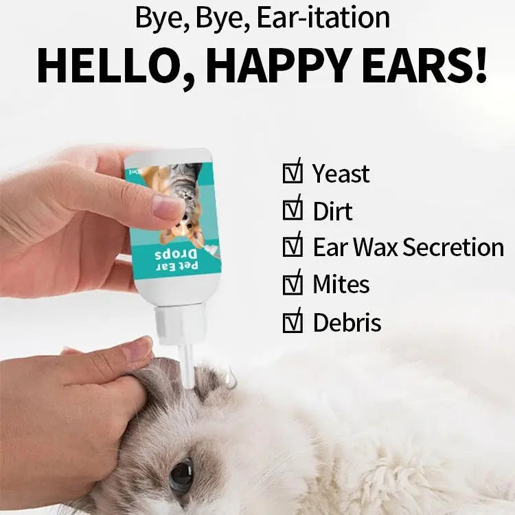 Pet Ear Wash Solution – Gentle Ear Cleaning Drops for Cats & Dogs