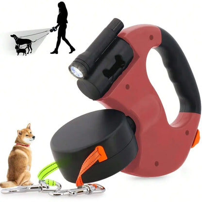 2-in-1 Adjustable Retractable Dog Leash Stretchable