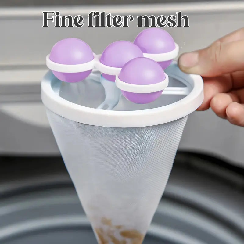 Reusable Floating Lint Trappers: Advanced Hair Filter for Cleaner Laundry & Garment Care