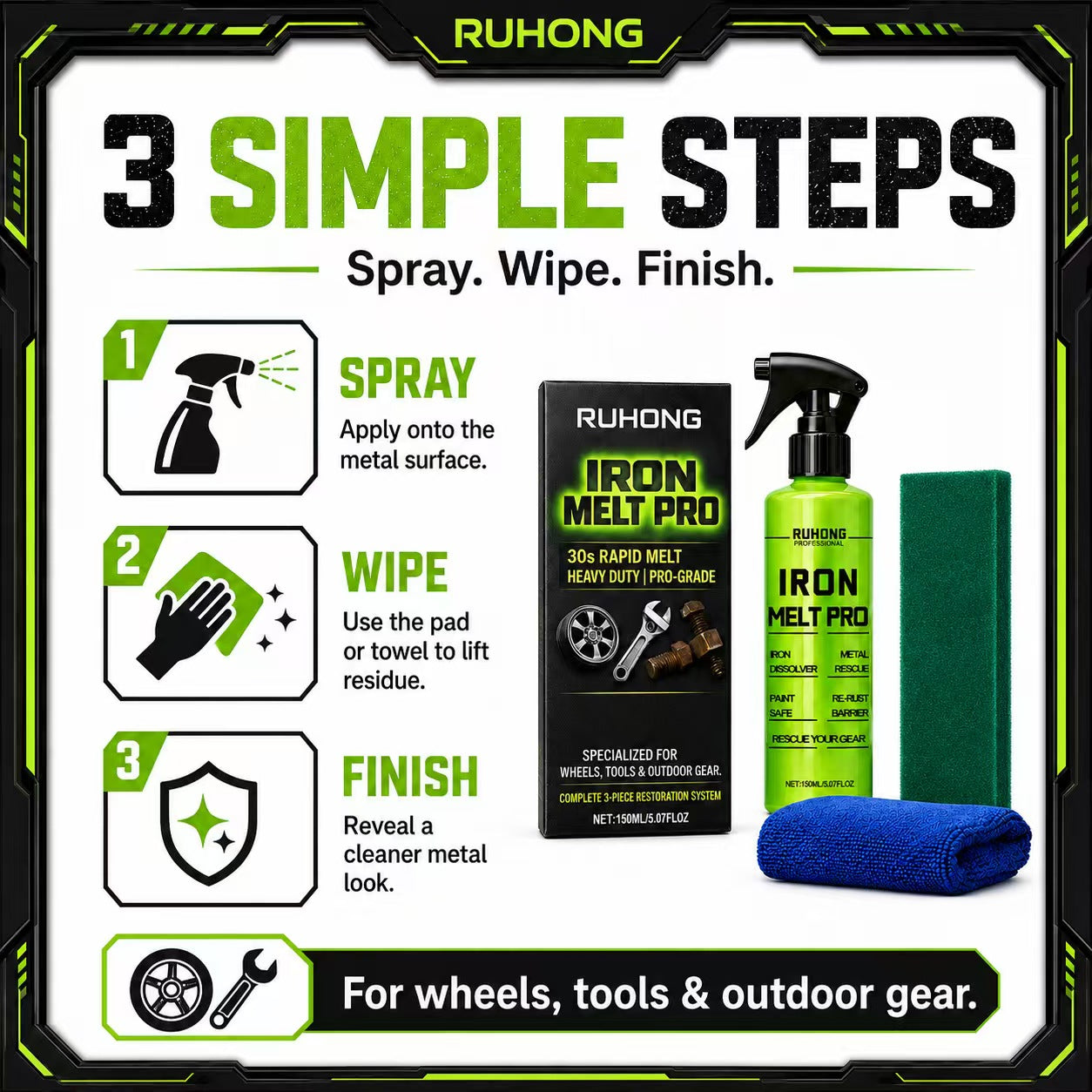 Iron Melt Pro Rust Remover Spray Kit