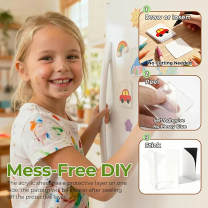 2×2″ Clear Acrylic Magnetic Photo Frames – DIY Memory Keepsake, 10/20/30 Pack
