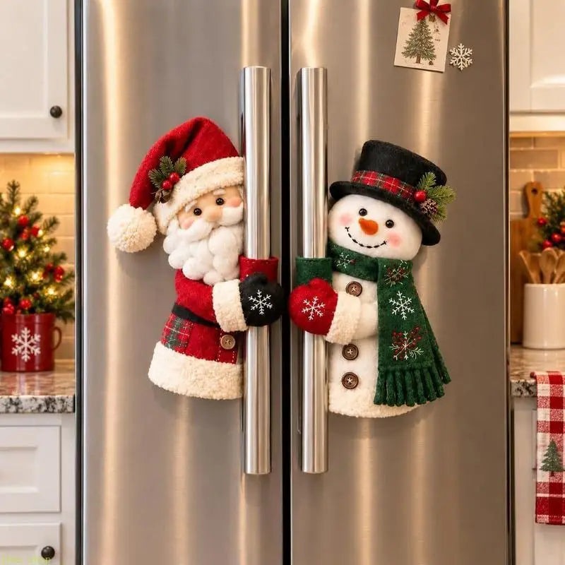 Christmas Santa Snowman Handle Huggers