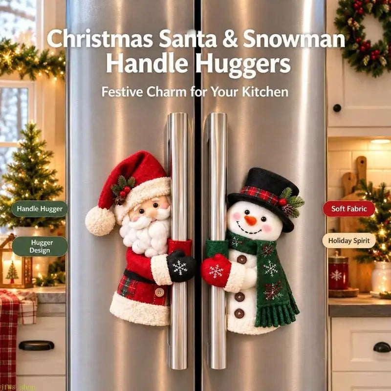 Christmas Santa Snowman Handle Huggers