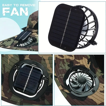 Solar Cooling Fan Bucket Hat