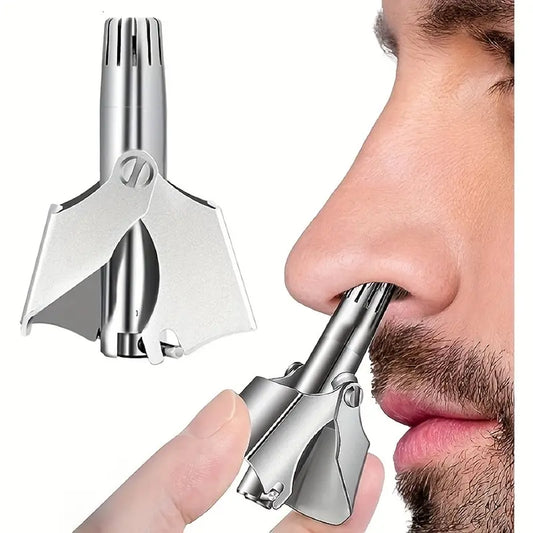 Portable Manual Stainless Steel Nose Hair Trimmer with Brush