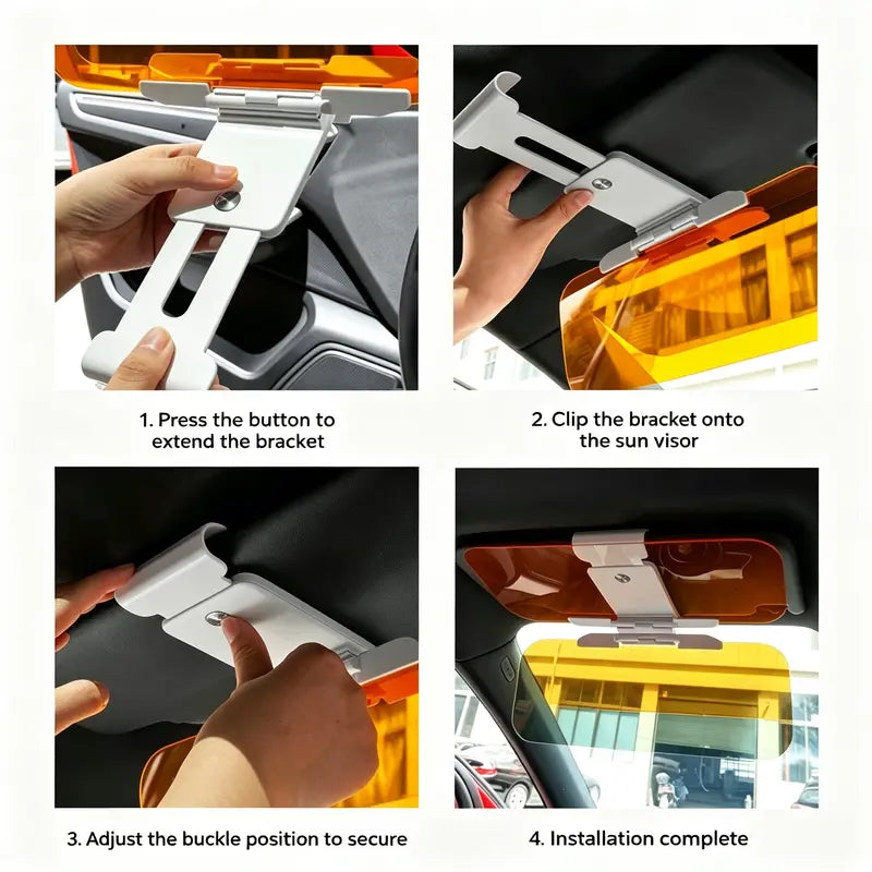 2-in-1 Day & Night Anti-Glare Car Sun Visor Shield