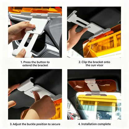 2-in-1 Day & Night Anti-Glare Car Sun Visor Shield