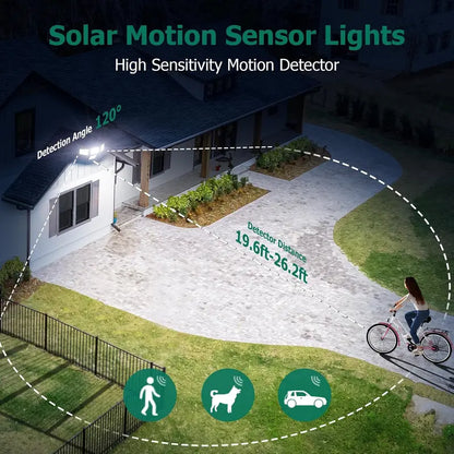 Hoodink Solar Outdoor Lights 4500LM 306LED Security Lights with Remote Control