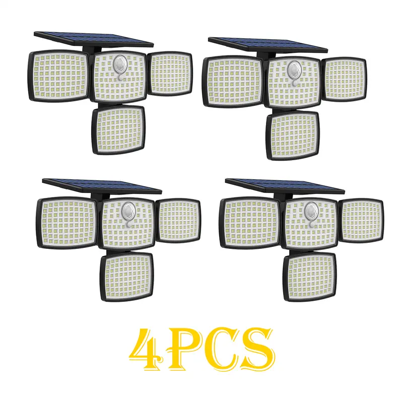 Hoodink Solar Outdoor Lights 4500LM 306LED Security Lights with Remote Control