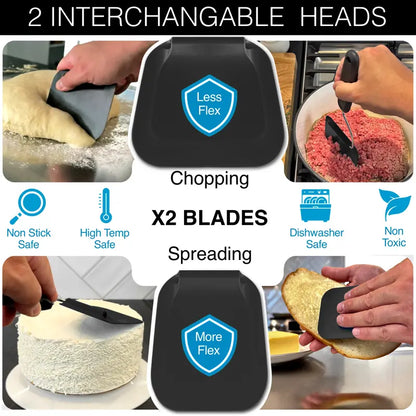 7-Angle Adjustable Spatula with 2 Replaceable PPSU Heads