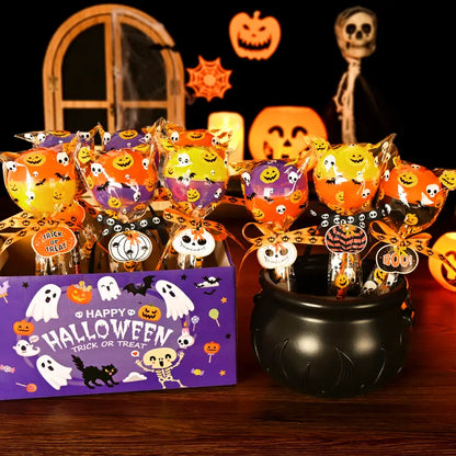 Halloween Multicolor Light-Up Lollipop Stationery Gift Set – 24-Pack, Card + Gift in 1