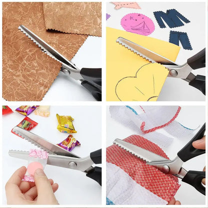 Stainless Steel Zig Zag Scissors with Serrated Teeth