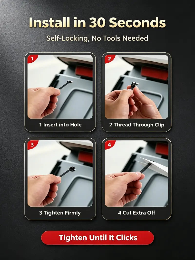 Piece Universal Nylon Cable-Tie Mounting Buckle Set