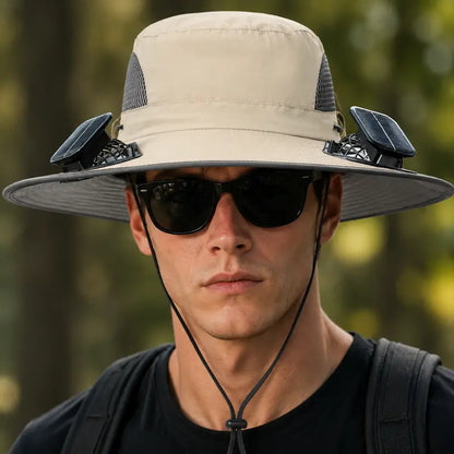 Solar Cooling Fan Bucket Hat