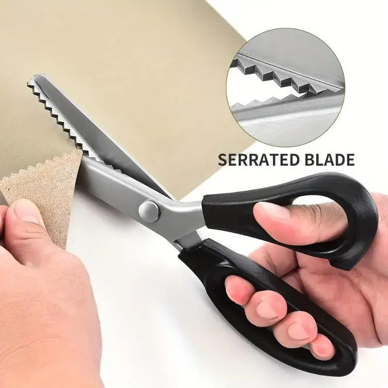 Stainless Steel Zig Zag Scissors with Serrated Teeth