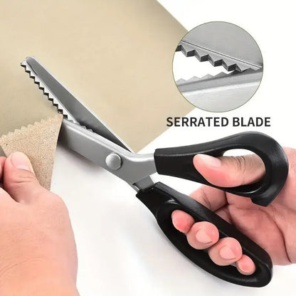 Stainless Steel Zig Zag Scissors with Serrated Teeth