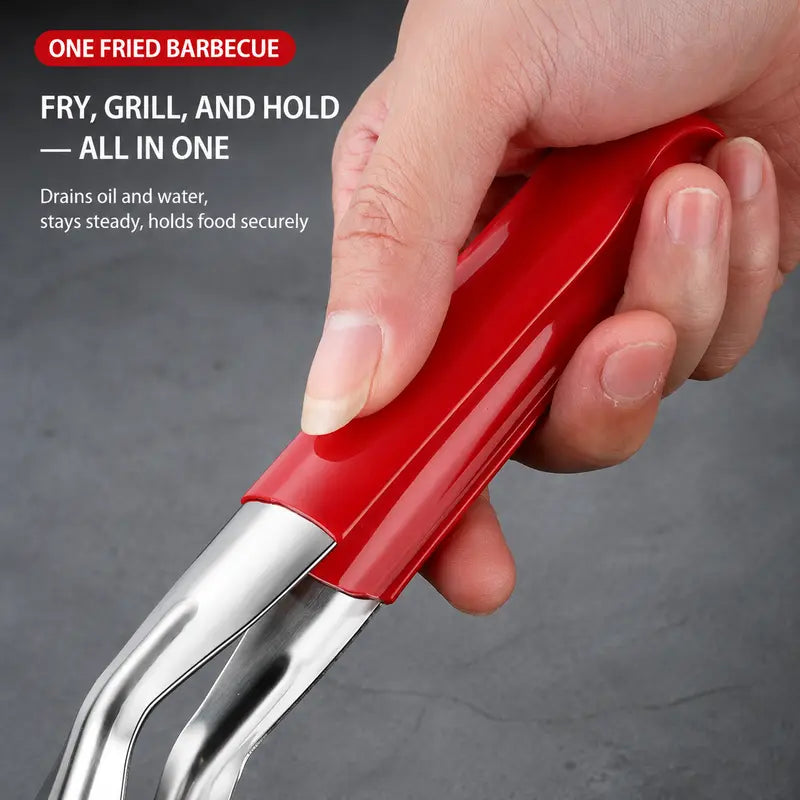 Multi-Functional Stainless Steel Steak Spatula Clamp, Kitchen Cooking Tongs for Fried Steak