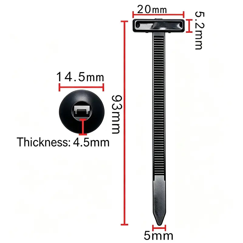 Piece Universal Nylon Cable-Tie Mounting Buckle Set