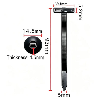 Piece Universal Nylon Cable-Tie Mounting Buckle Set