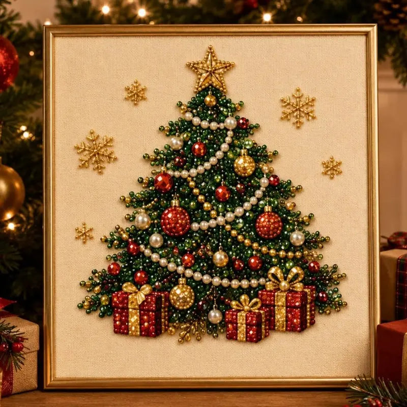 🎄 Frameless 3D Beaded Christmas Diamond Painting