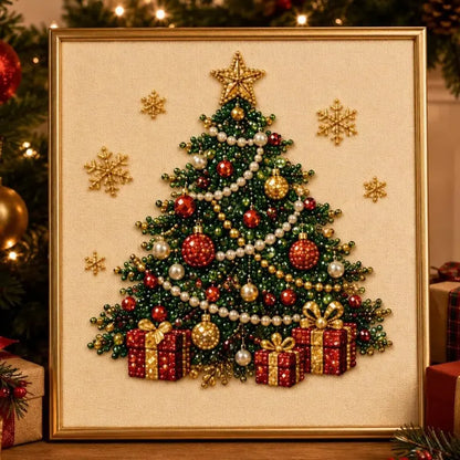 🎄 Frameless 3D Beaded Christmas Diamond Painting