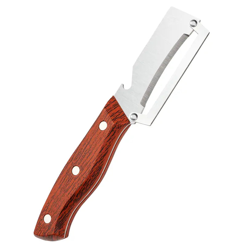 Stainless Steel Sharp Peeler with Wooden Non-Slip Ergonomic Handle