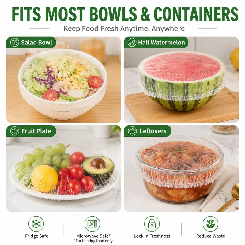 Stretchable Food Storage Covers for Bowls, Plates, and Leftovers
