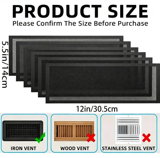 6-Pack Magnetic Vent Covers (5.5" x 12") for Heating & Cooling Floor Grilles