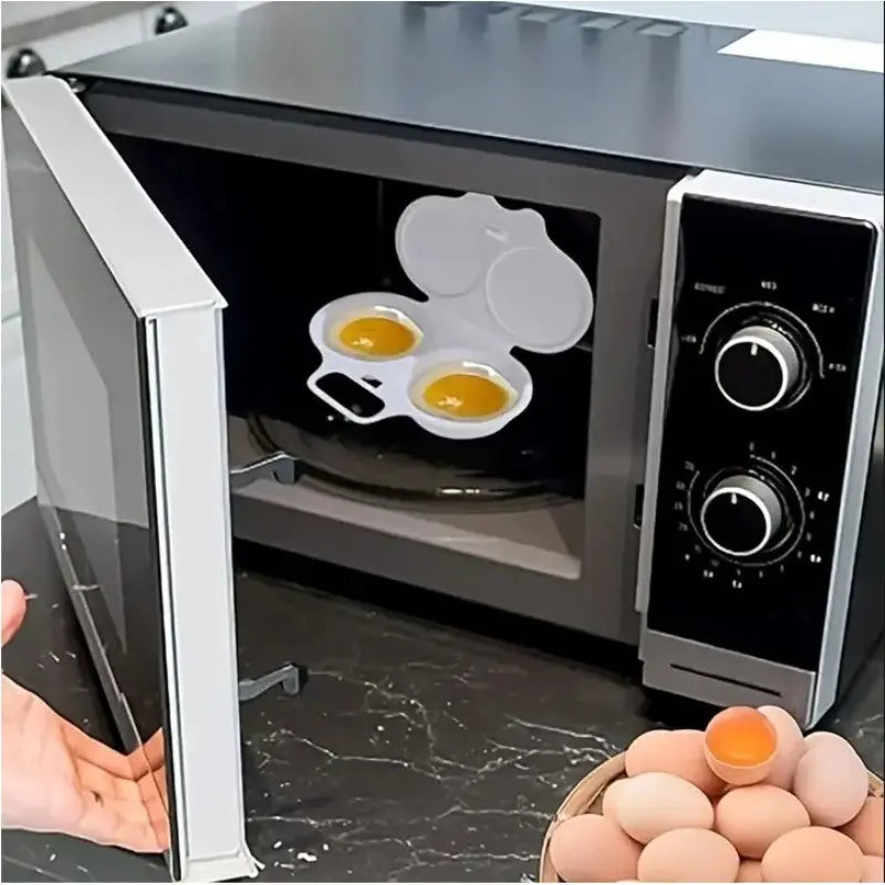 Non-Stick Microwave Fried Egg Cooker Set for Quick Breakfast Prep