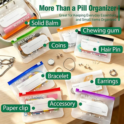 Waterproof Travel Pill Pouch Set (14 Pcs)