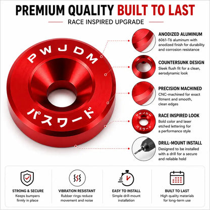 Anodized Aluminum Quick Release Fastener Hardware Kit