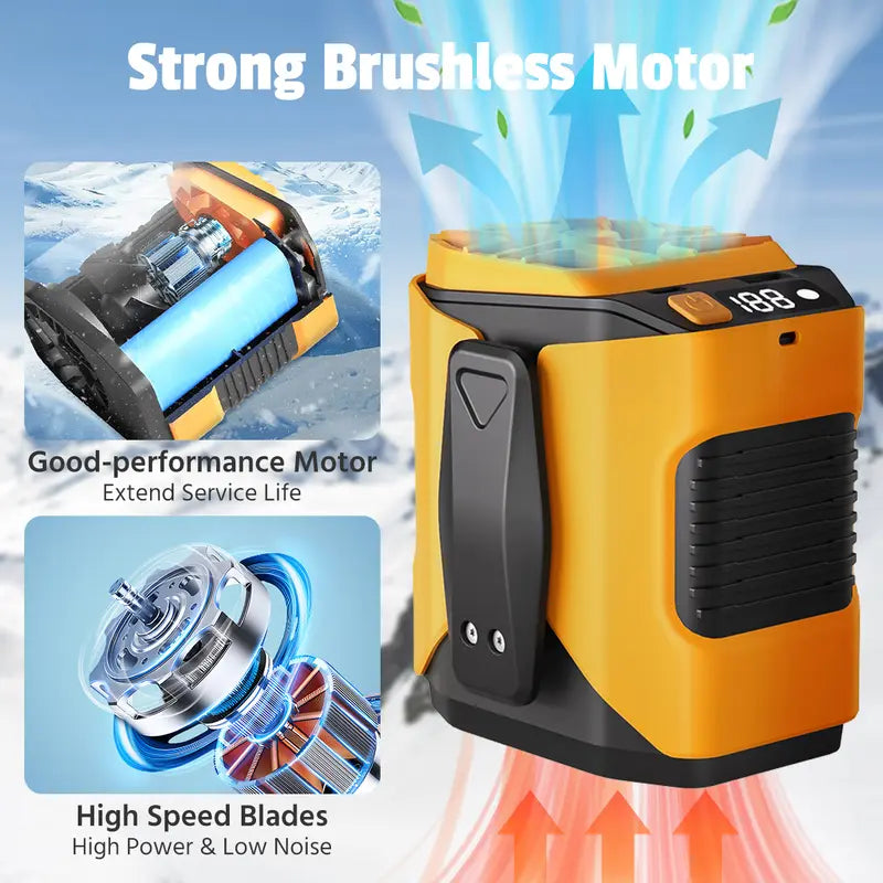5000mAh Waist Fan with Power Bank & LED
