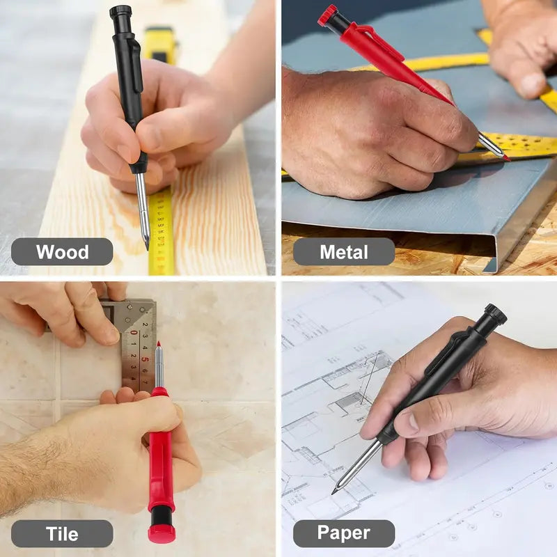 Heavy-Duty Deep Hole Mechanical Carpenter Pencil Set