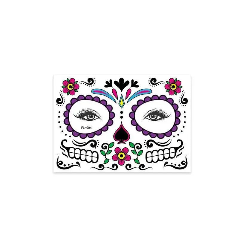 Day of the Dead Temporary Face Tattoos