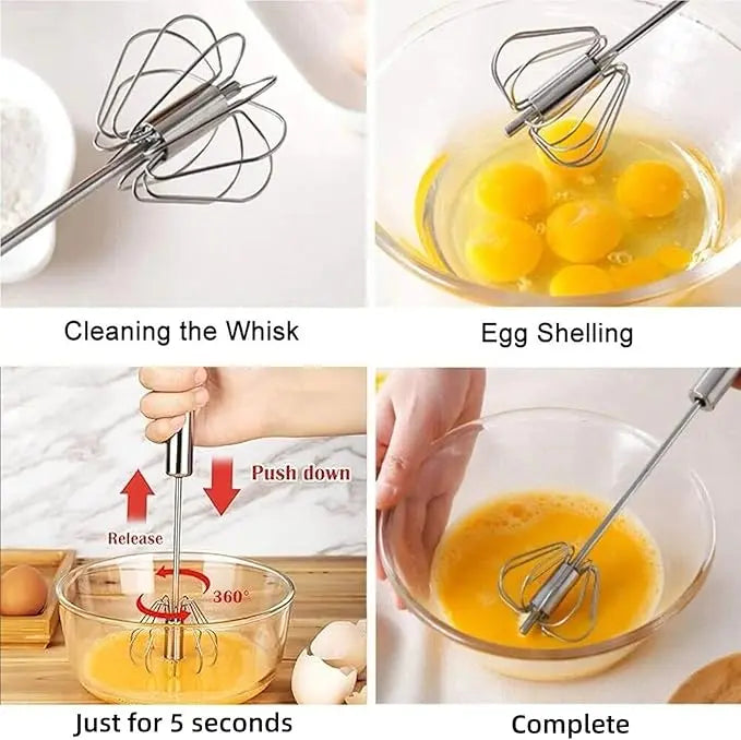 Semi-Automatic Stainless Steel Rotary Whisk