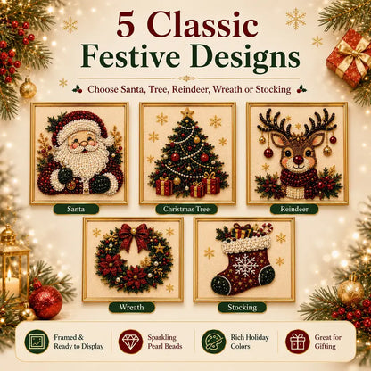 🎄 Frameless 3D Beaded Christmas Diamond Painting