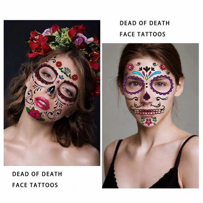 Day of the Dead Temporary Face Tattoos