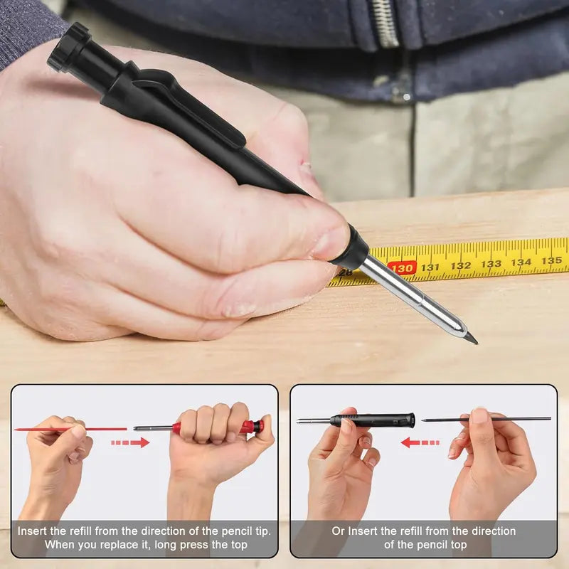 Heavy-Duty Deep Hole Mechanical Carpenter Pencil Set