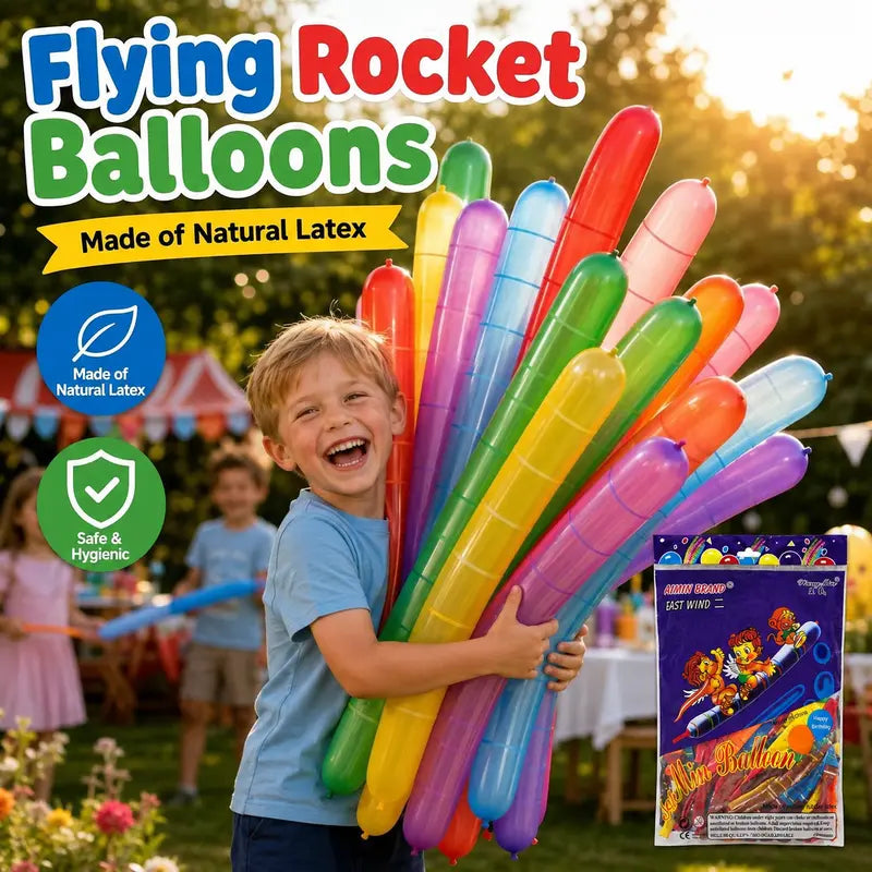 Rocket Balloons Flying Balloon Set with Hand Pump