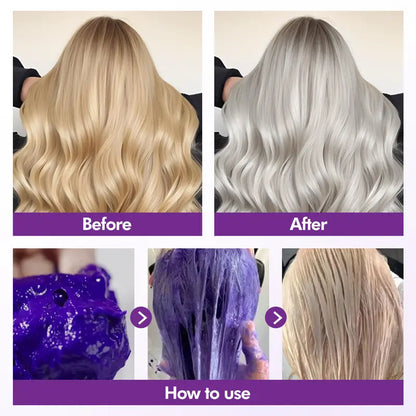 Purple Hair Mask for Neutralizing Yellow Tones on Blonde, Silver & Highlighted Hair (500ml / 16.9 fl oz)