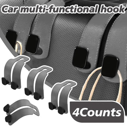 Improved Car Seat Back Double Hooks with Soft Faux Leather